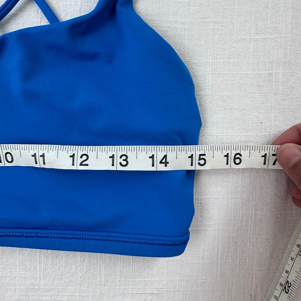Lululemon Free To Be Wild Sports Bra Blue Strappy Back Yoga Size 12 - Picture 7 of 7